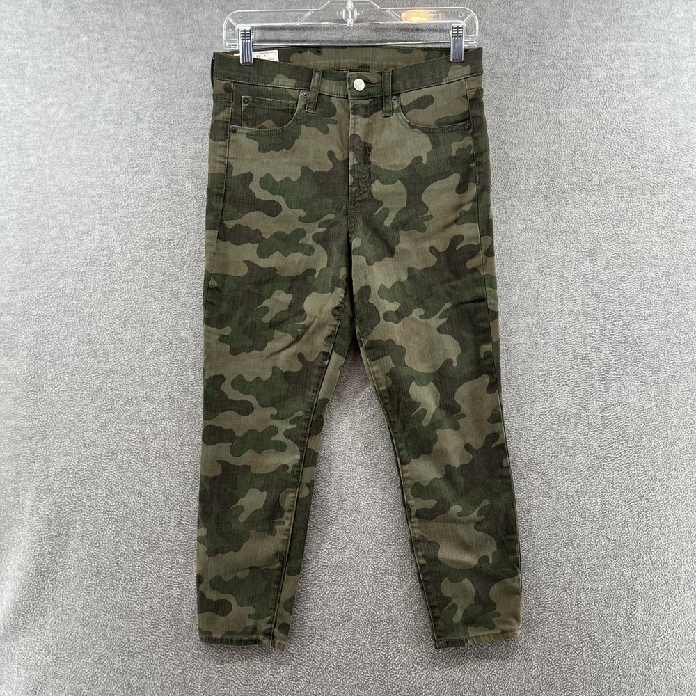 gap womens size 28 6p camouflage camo military true skinny high rise pants